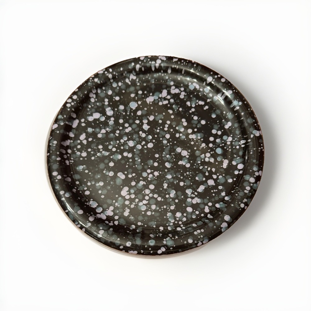 Waechtersbach Black White Purple Speckled Round Ceramic Dinner Plate Vintage